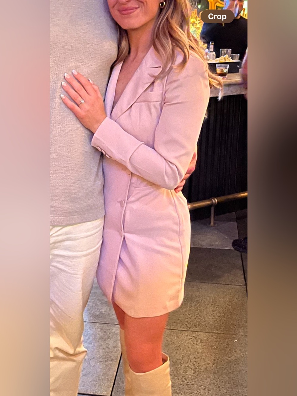Express Blazer Mini Dress in Soft Pink